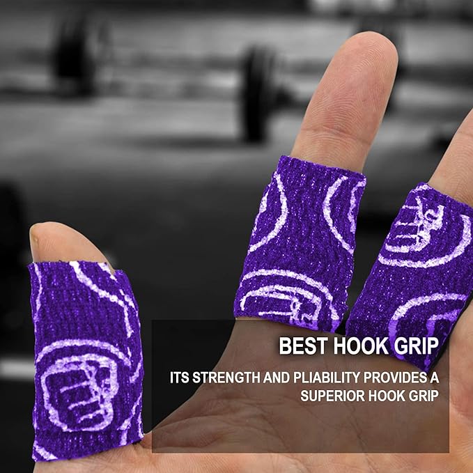 WOD Nation Flexible Hook-Grip Athletic Tape – Easy-Tear, Sweat-Proof Thumb & Finger Strips for