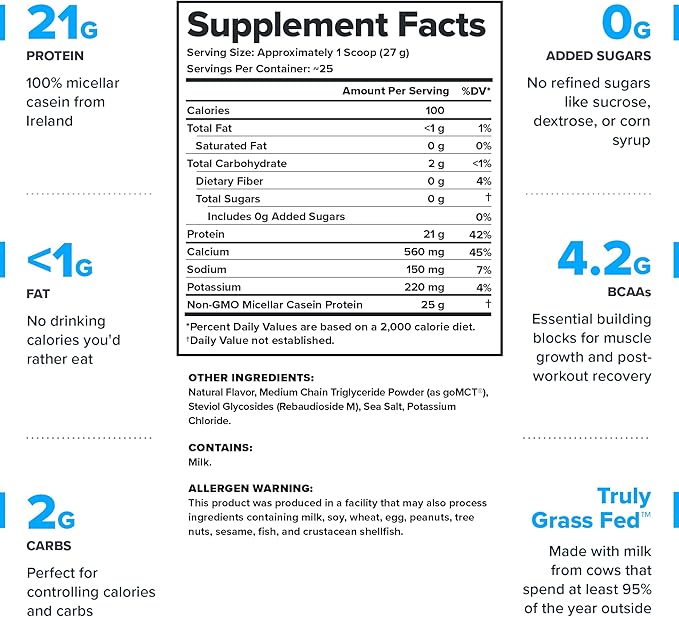 LEGION Casein Protein Powder (French Vanilla) - Slow-Release Micellar Casein Protein Powder