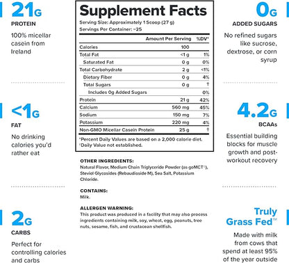 LEGION Casein Protein Powder (French Vanilla) - Slow-Release Micellar Casein Protein Powder