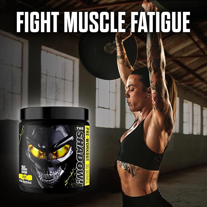 JNX SPORTS The Shadow! 350mg of Caffeine Hard Core Preworkout - Lemon 30 Servings | Electric