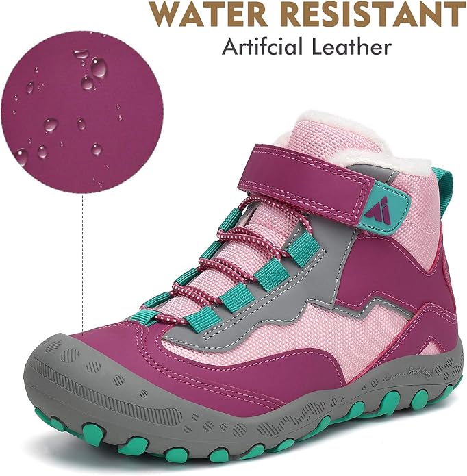 Mishansha Kids Hiking Boots Toddler Girls Boys Hiking Shoes Water-Resistant Anti-Collision Non-Slip