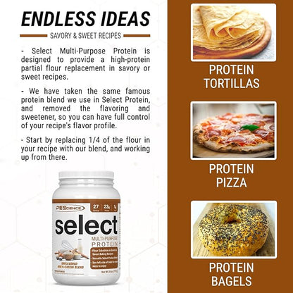 PEScience Select Multi-Purpose Unflavored Protein Powder, Low Carb, Keto Friendly, Gluten Free