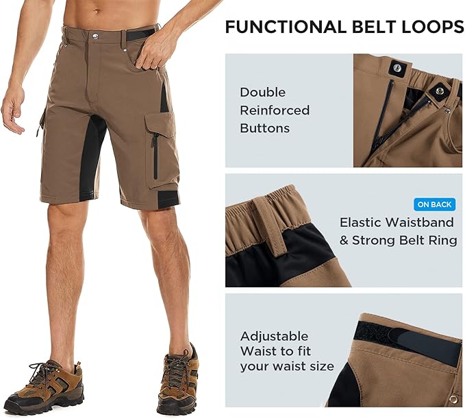 XKTTAC Men's Outdoor Quick Dry Lightweight Stretchy Shorts for Hiking, Tactical, Camping, Travel