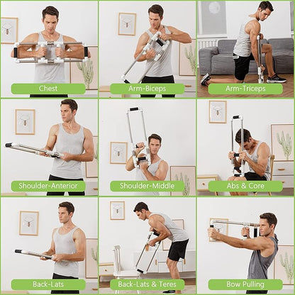 Push Down Bar Machine - Chest Expander at Home Workout Equipment, Arm Exerciser - Portable Spring