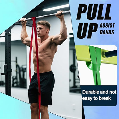 LEEKEY Resistance Bands Set for Pull-Up Assistance & Full-Body Training, Multi-Level Exercise Bands