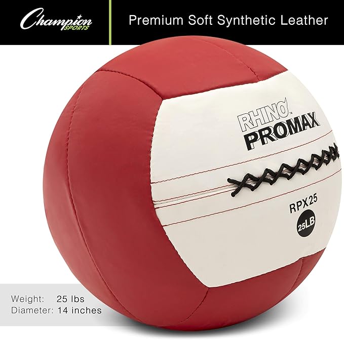 Champion Sports RPX16 Rhino Promax Slam Balls, 16 lb, Soft Shell with Non-Slip Grip, Medicine Wall