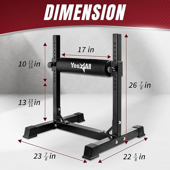 Yes4All Bulgarian Split Squat Stand - Single Leg Squat Roller & Bodyweight Training