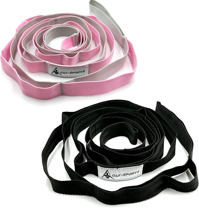 Stretching Strap Yoga Strap with Loops, Stretch Straps for Physical Therapy, Non-Elastic Exercise