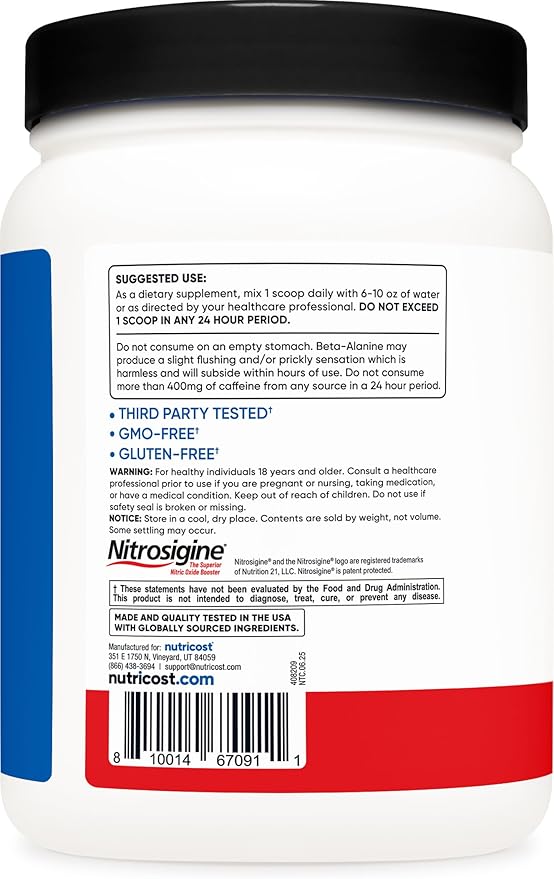 Nutricost Pre-X Xtreme Pre-Workout Complex Powder, Fruit Punch, 60 Servings, Vegetarian, Non-GMO