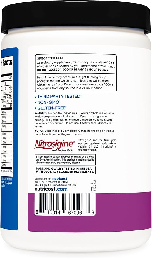 Nutricost Pre-X, Extreme Pre-Workout Powder Complex, Grape, 30 Servings, Vegetarian, Non-GMO and