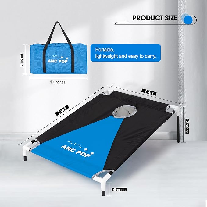 Portable Cornhole Game Set PVC Framed Corn Holes Outdoor Game Set 3 x 2 feet with 8 Bean Bags and