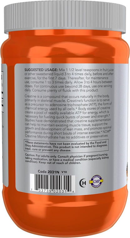 NOW Foods Sports Nutrition, Creatine Monohydrate Powder, Mass Building*/Energy Production*