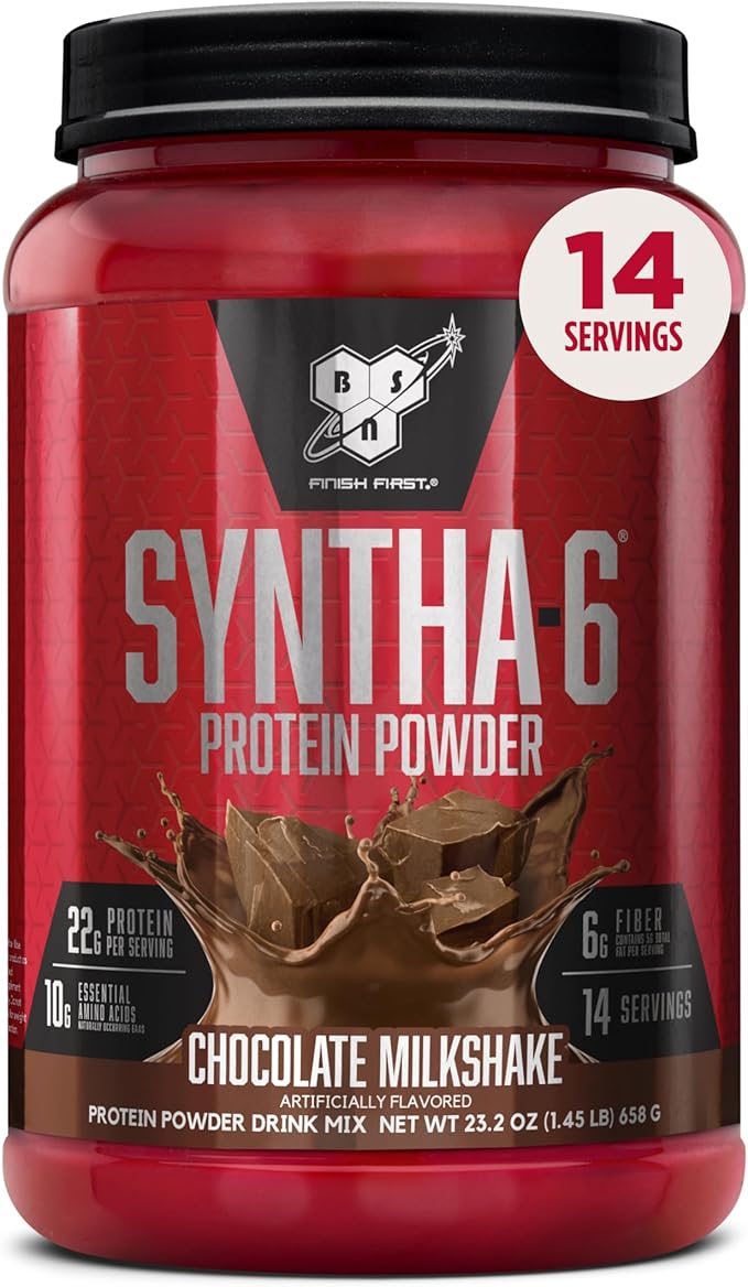 BSN SYNTHA-6 Premium Protein Powder with 6g of Fiber, Whey Protein, Micellar Casein, Milk Protein