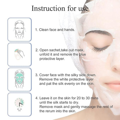 Dermaroller, Silk Face Masks Intensive Hyaluronic Acid Moisturizer with Matriyxl 3000 Tocopherol