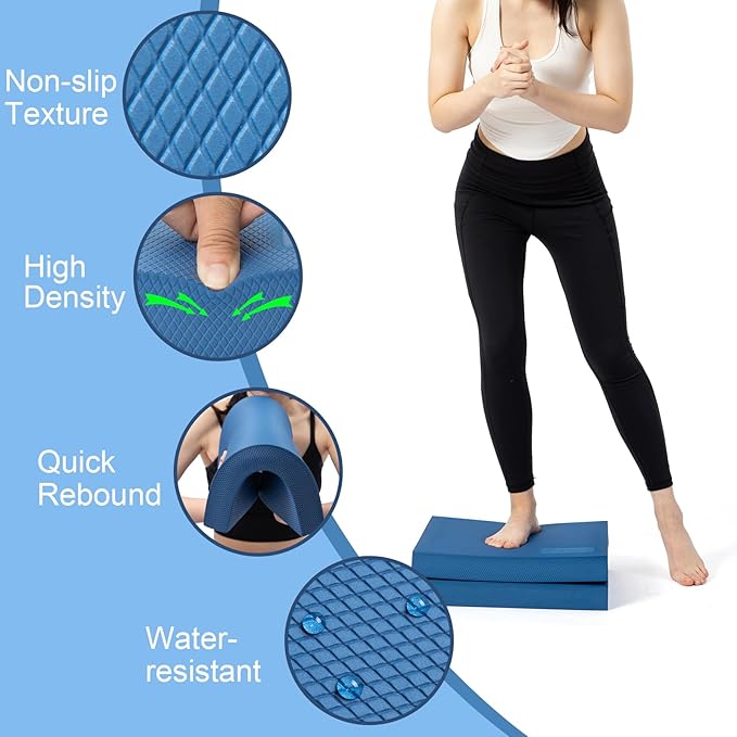 StrongTek Professional Foam Exercise Balance Pad - 15.8" x 13" x 2", High-Density TPE Foam Knee