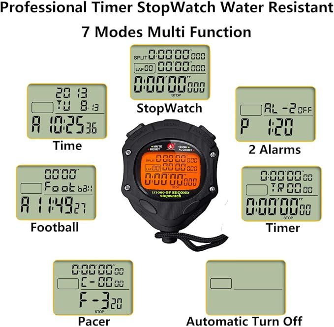 Digital Stopwatch Timer with Back Light Stop Watch 0.001second Timing|100 Lap Memory,Large dispaly