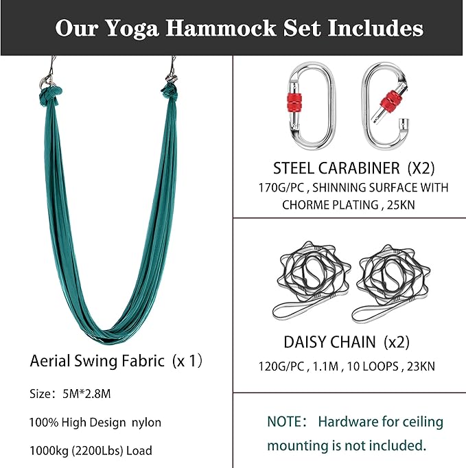 5.5 Yards Aerial Silk Swing Outdoor Hammock Aerial Yoga Swing For Adults,Aerial Yoga Hammocks for