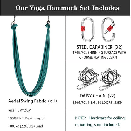5.5 Yards Aerial Silk Swing Outdoor Hammock Aerial Yoga Swing For Adults,Aerial Yoga Hammocks for