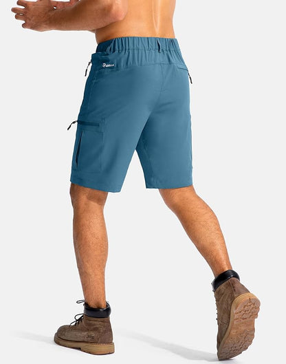Pudolla Men's Hiking Cargo Shorts 9" Lightweight Outdoor Work Shorts for Men Travel Golf Camping