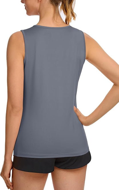 TACVASEN Women's UPF 80+ Workout Tank Top Sleeveless Quick Dry Sun Protection Hiking Athletic Gym