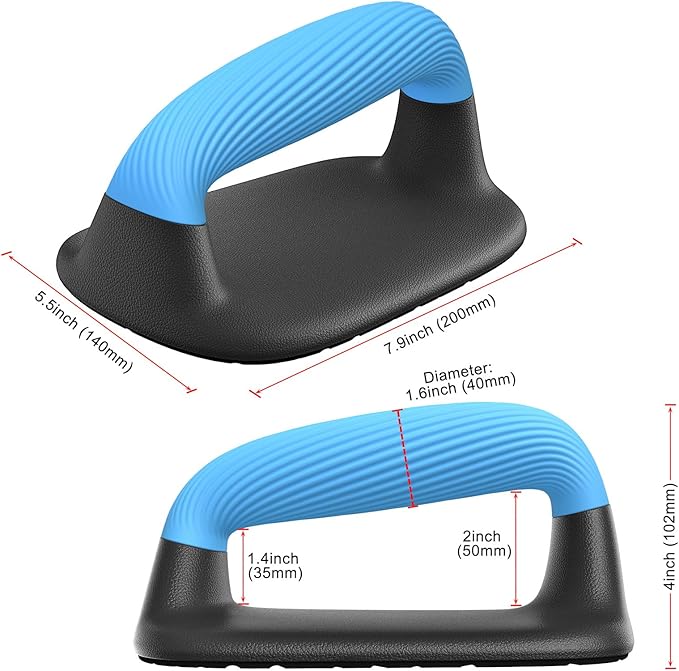 Kipika Push Up Bars, Pushup Stands, Anti-Slip Soft Plastic Push Up Handles, Bottom Anti-Slip Pad