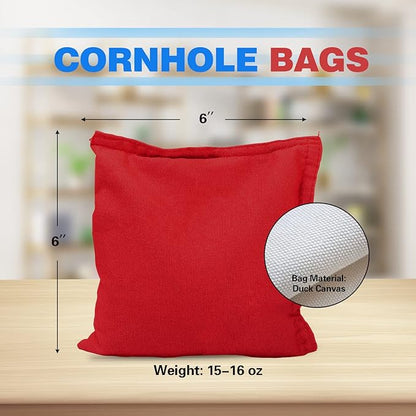 GSE Games & Sports Expert Set of 8 Premium Weather Resistant Cornhole Bags. Regulation Size and