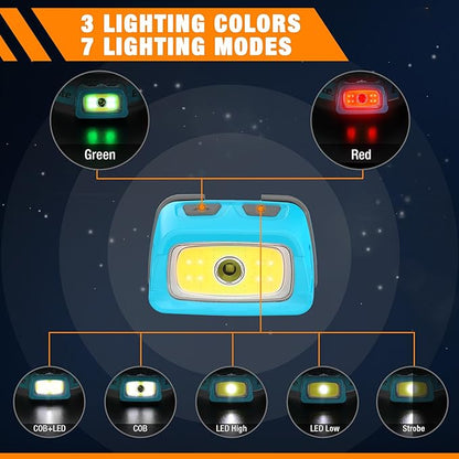 EverBrite Rechargeable Headlamp, 350 Lumens Headlamp with Red Light and Memory Function, 7 Modes