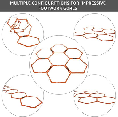 Yes4All Hex Agility Rings/Speed Rings with Carrying Bag – Hexagon Rings, Agility Hurdles for