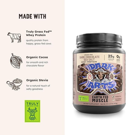 Earth Fed Muscle Dark Arts Grass Fed Truly Grass Fed Whey Protein Powder - No Artificial
