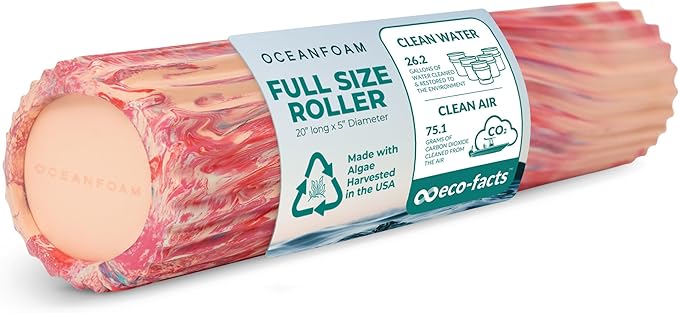 Oceanfoam Tidal Roller - Cotton Candy - Muscle Massage Foam Roller for Back Pain & Stretching
