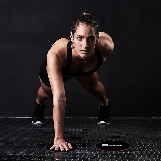 Exercise Core Sliders, Dual Sided Exercise Gliding Discs Use on Carpet or Hardwood Floors, Light