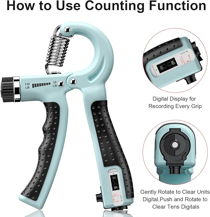 KDG Hand Grip Strengthener 2 Pack Adjustable Resistance 10-130 lbs Forearm Exerciser，Grip Strength