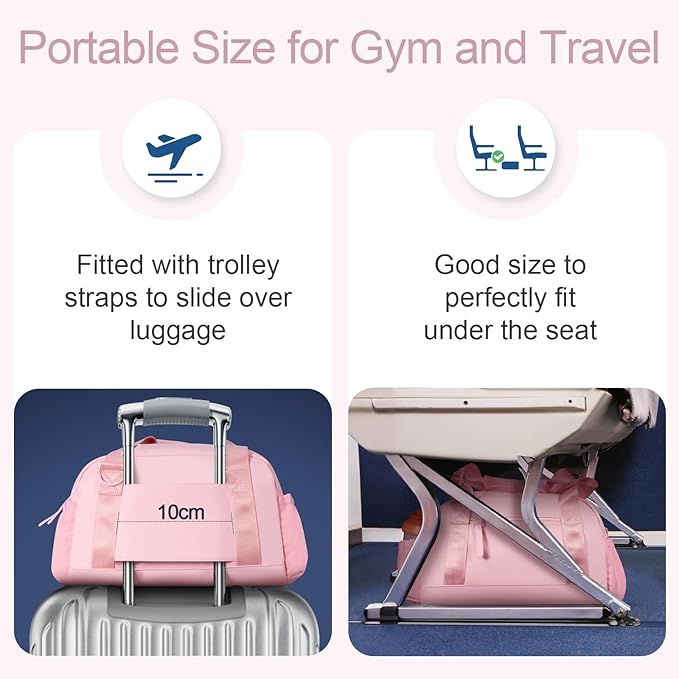 Small Gym Bag 14 inch for Women & Men Mini Gym Duffel Bag with Wet Compartment Waterproof Travel