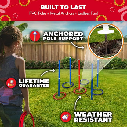 SWOOC Games - King Toss™ | Giant Ring Toss Game for Kids and Adults (4ft x 4ft) | Weatherproof