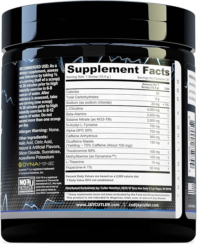 Cutler Nutrition High Stim Pre Workout Powder Prevail Rush Preworkout for Men & Women for Intense