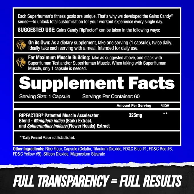 ALPHA LION Gains Candy, Supplement Pills for Muscle Growth, Size, & Strength, Nitric Oxide Booster