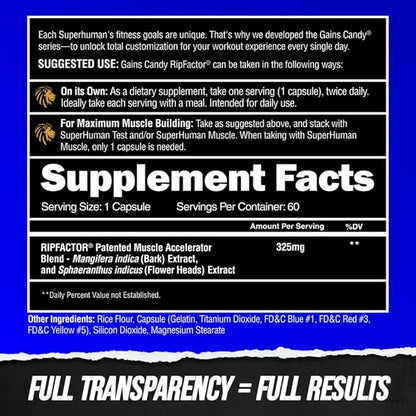 ALPHA LION Gains Candy, Supplement Pills for Muscle Growth, Size, & Strength, Nitric Oxide Booster