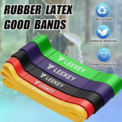 LEEKEY Resistance Bands Set for Pull-Up Assistance & Full-Body Training, Multi-Level Exercise Bands