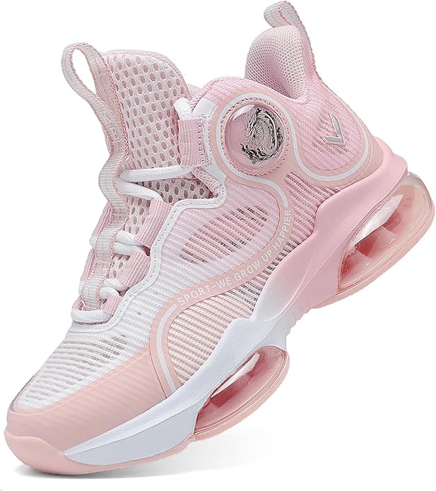 VITUOFLY Kids Basketball Shoes Boys Air Cushion Sneakers Girls Mid Top School Hoops Shoes Non-Slip