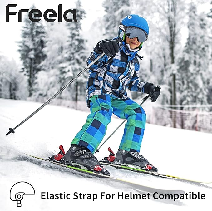 Freela Kids Ski Snowboard Goggles for Toddler(3-14) Youth Anti Fog Anti UV Goggles Girls Boys Snow