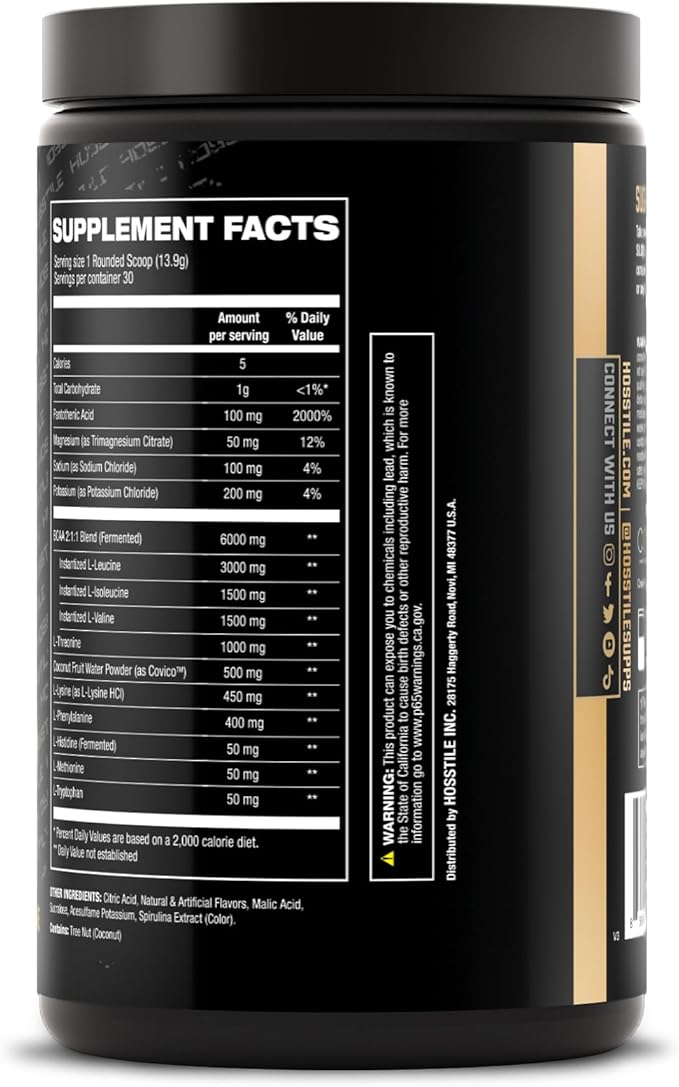 HOSSTILE SILO[9] Essential Amino Acids, EAA & BCAA Powder, Electrolyte Hydration Support, Enhance