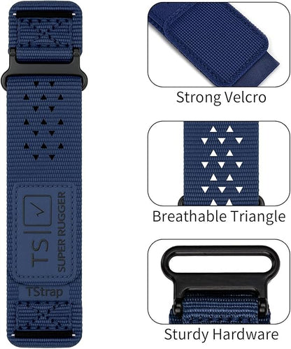 TStrap Nylon Sport Watch Band - Black Quick Release Watch Straps for Men Women - Athletic Military