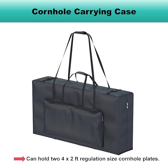 Cornhole Carrying Case, Cornhole Bag Tote Fits 4' x 2' Regulation Size Board, Heavy duty 600D