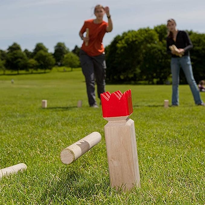 Juegoal Kubb Backyard Game Set, Wooden Block Tossing Game Set with Carrying Bag, Outdoor Games for
