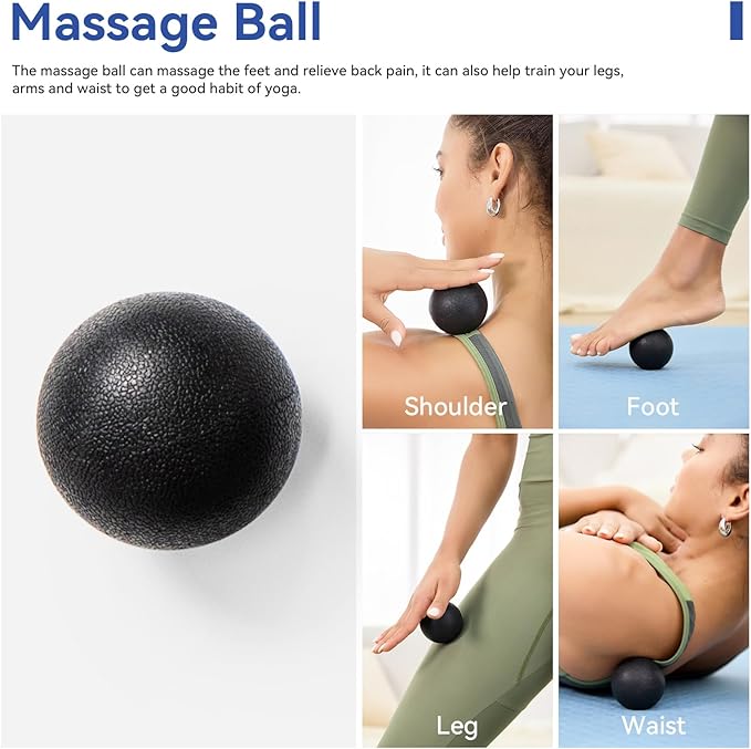 5 in 1 Foam Roller Set, High Density Foam Roller, Muscle Roller Stick, Massage Ball, Resistance