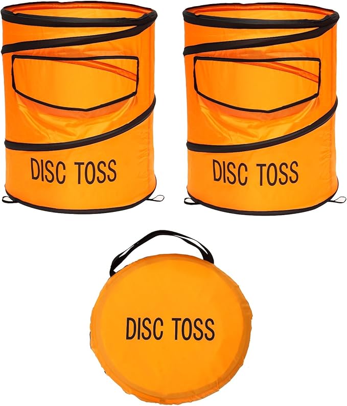 Folding Disc Toss Game Set - Flying Disc Toss Dunk Game Set - Includes 2 Disc Targets with Bean Bag