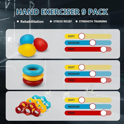 13 PCS Grip Strength Trainer Kit, Hand Gripper Strengthener, Forearm Strengthener, Finger
