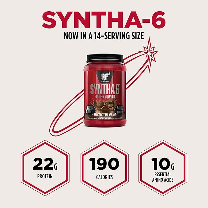 BSN SYNTHA-6 Premium Protein Powder with 6g of Fiber, Whey Protein, Micellar Casein, Milk Protein