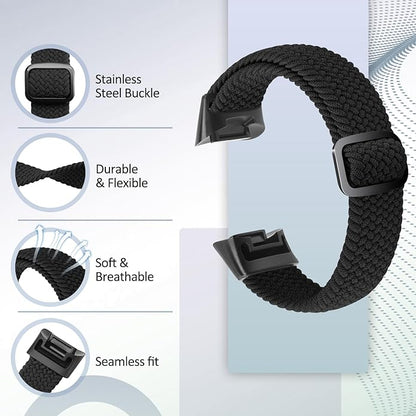 Elastic Braided Bands Compatible with Fitbit Charge 5/Fitbit Charge 6 for Women Men, Breathable