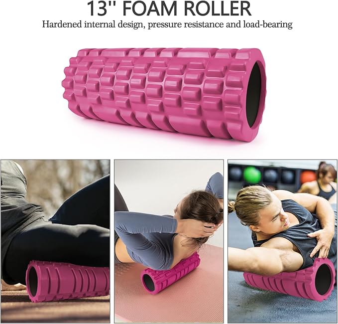 5 in 1 Foam Roller Set, Trigger Point Foam Roller Patented, Massage Stick, Massage Ball, Resistance